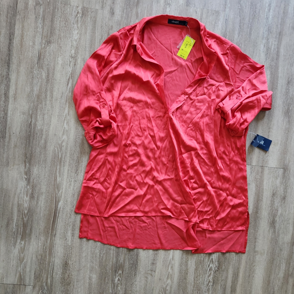 Eloquii Vibrant Coral Blouse